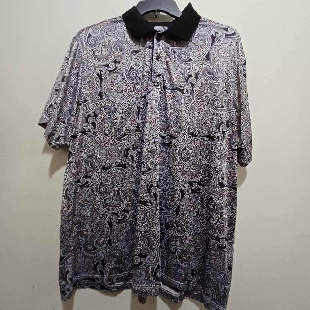 Kilburne & Finch XXL Paisley Print Polo Shirt Short‎ Sleeve Golf